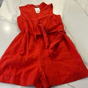 Sleeveless Red Jumpsuit
